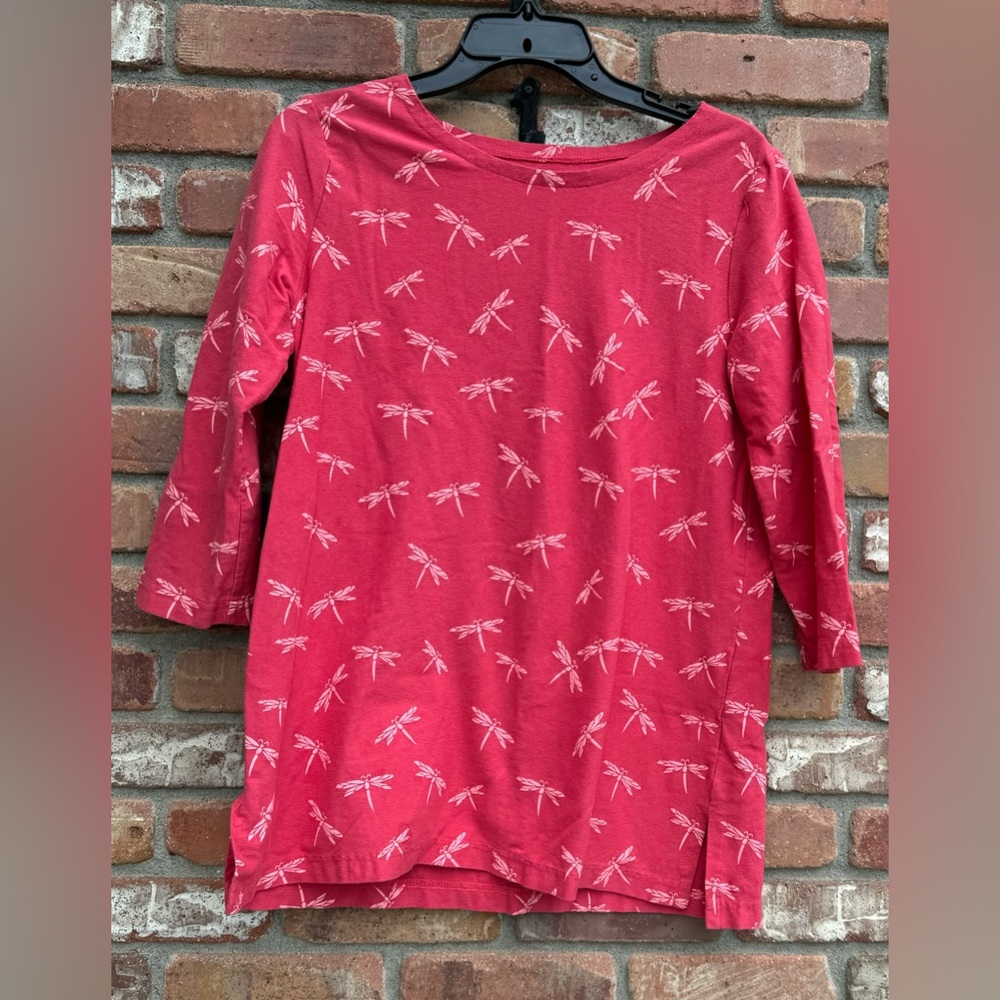 Women’s M.Mac 3/4 Sleeve Tunic with Dragonflies Size Small
